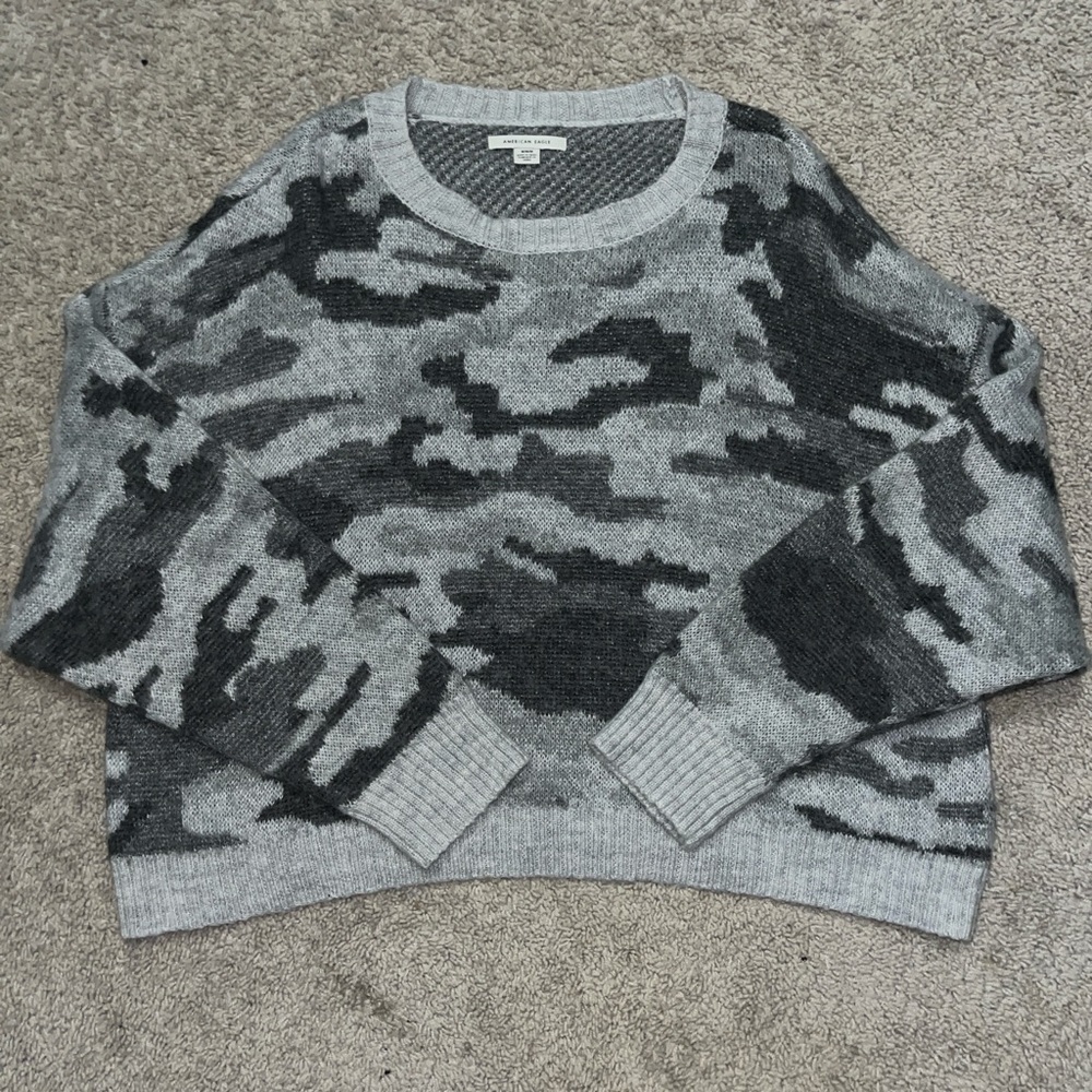 Gray Camo Sweater